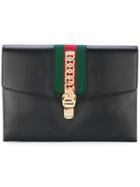 Gucci Sylvie Maxi Clutch Bag - Black