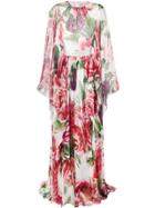 Dolce & Gabbana Peony-print Silk Dress - White