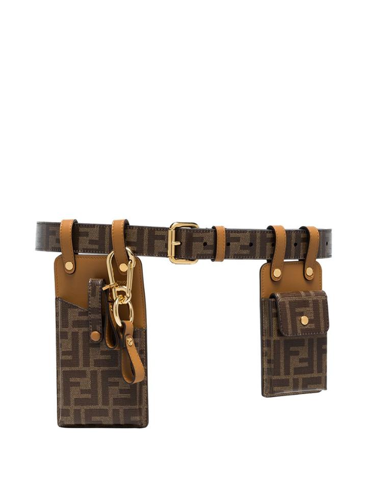 Fendi Ff Logo Utility Belt Bag - Brown