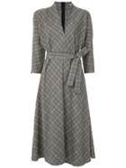 Martha Medeiros Luzia Midi Checked Dress - Grey
