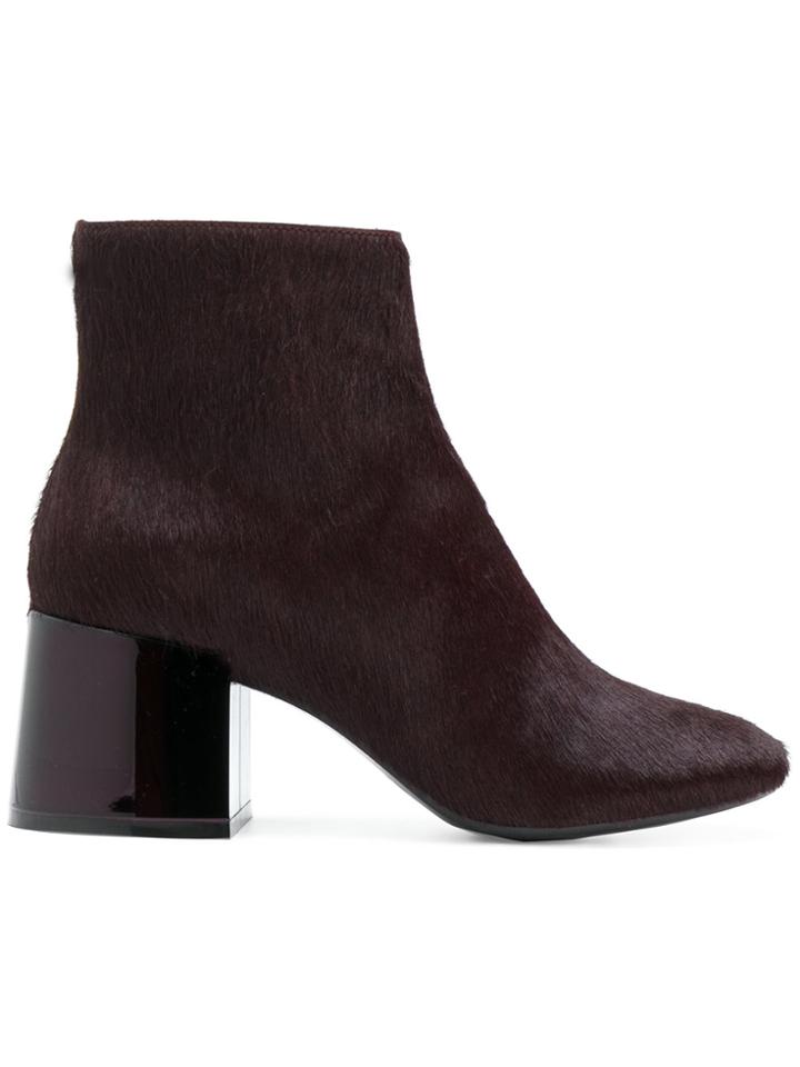 Mm6 Maison Margiela Fur Ankle Boots - Pink & Purple