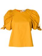 Sea Puff Tie Sleeves T-shirt - Yellow & Orange