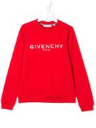Givenchy Kids Logo Print Sweatshirt - Red