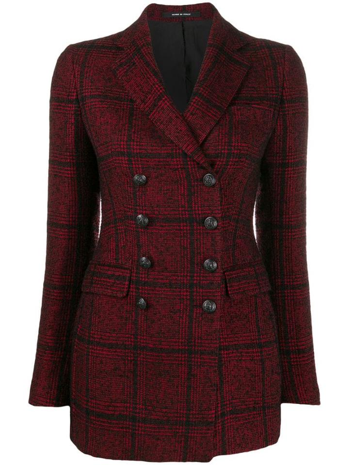 Tagliatore Woven Checked Blazer - Red