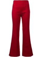Roland Mouret 'connor' Flared Trousers, Women's, Size: 14, Red, Wool/polyamide