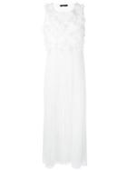 Fabiana Filippi Feathered Plisse Dress - White