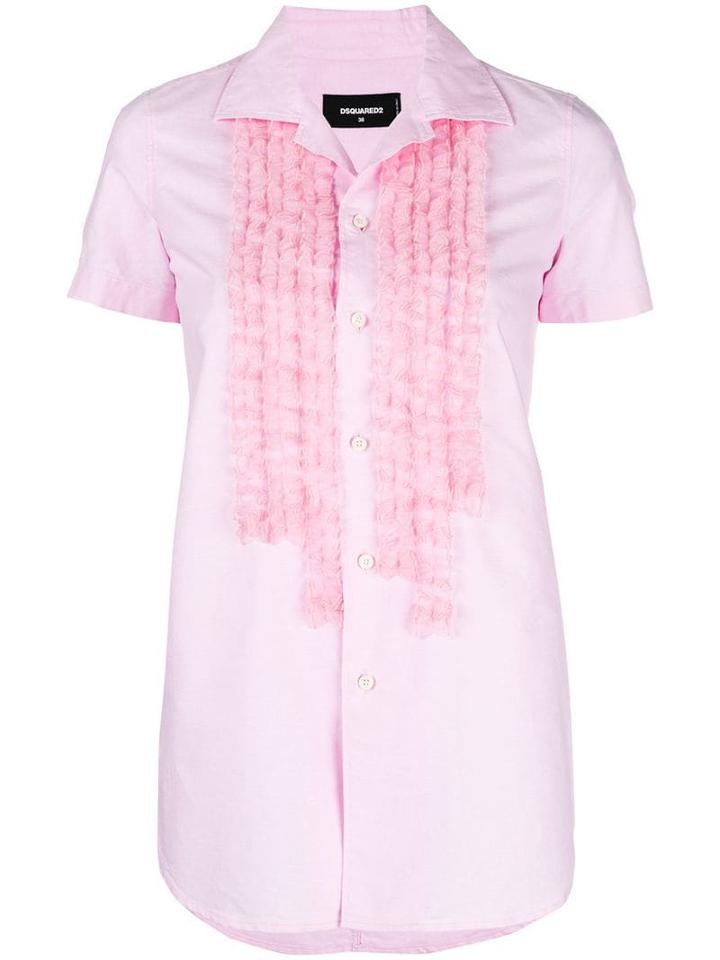 Dsquared2 Ruffle Front Shirt - Pink