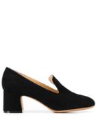 Leqarant Block Heel Loafer Pumps - Black