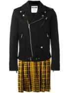 Moschino Trompe-l'oeil Biker Jacket, Men's, Size: 48, Black, Viscose/wool