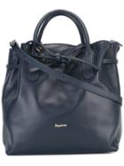 Repetto Logo Stamp Shoulder Bag, Women's, Blue, Calf Leather