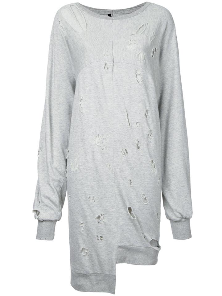 Unravel Project Raglan Sweatshirt Dress - Grey