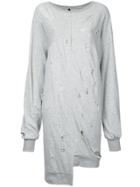 Unravel Project Raglan Sweatshirt Dress - Grey