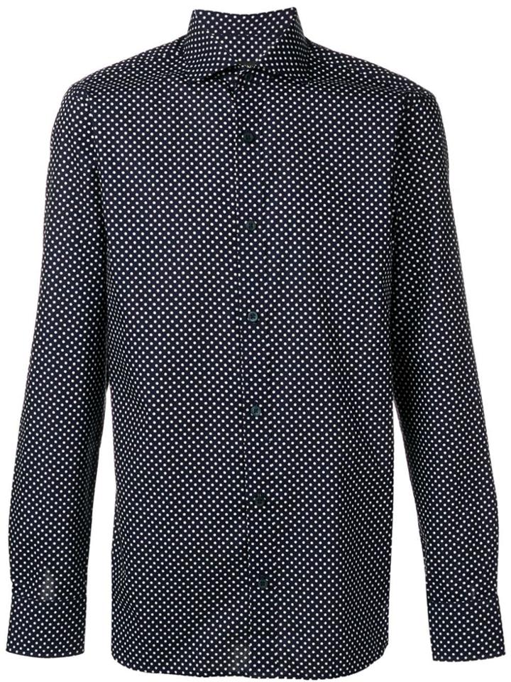 Z Zegna Polka Dot Button-up Shirt - Blue