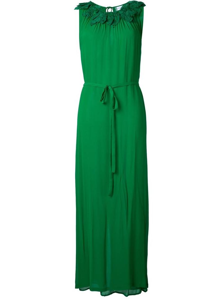 Megan Park Florina Corsage Maxi Dress, Women's, Size: 12, Green, Silk/viscose
