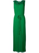 Megan Park Florina Corsage Maxi Dress, Women's, Size: 12, Green, Silk/viscose