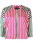 Penelophe's Sphere Striped Bomber Jacket, Women's, Size: Medium, Cotton/silk