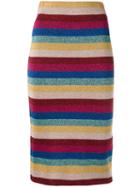 Laneus - Striped Lurex Skirt - Women - Polyamide/polyester/viscose - 38, Women's, Polyamide/polyester/viscose
