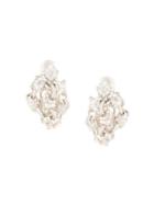 E.m. Crystal Embellished Earrings - Silver