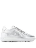 Hogan Metallic Logo Sneakers - Silver