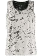 Dkny Sequin Sleeveless Metallic Top - Neutrals