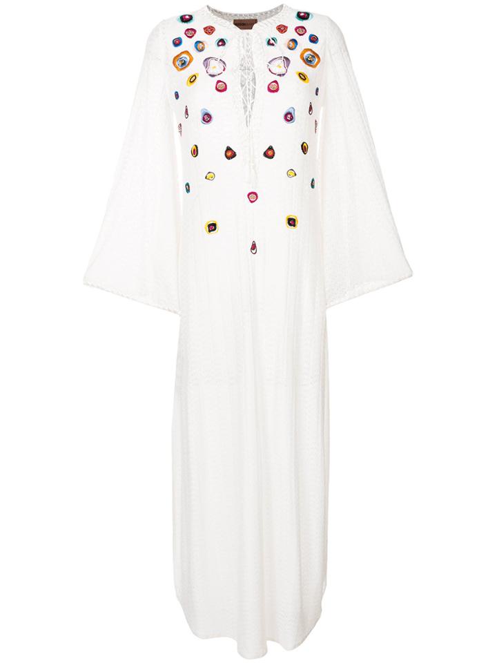 Missoni Long Embroidered Kaftan - White