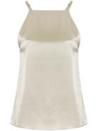 H Beauty & Youth Satin Square Neck Cami Top - Metallic