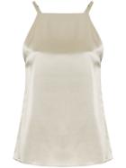 H Beauty & Youth Satin Square Neck Cami Top - Metallic