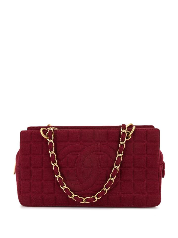 Chanel Pre-owned Choco Bar Chain Tote - Red
