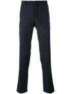 Aiezen - Front Crease Trousers - Men - Virgin Wool - 50, Blue, Virgin Wool