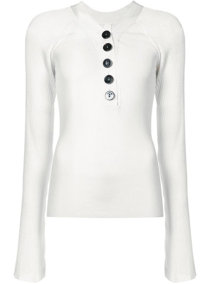 Petar Petrov Buttoned Neck Ribbed Sweater - White