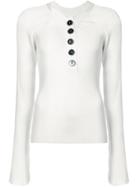 Petar Petrov Buttoned Neck Ribbed Sweater - White