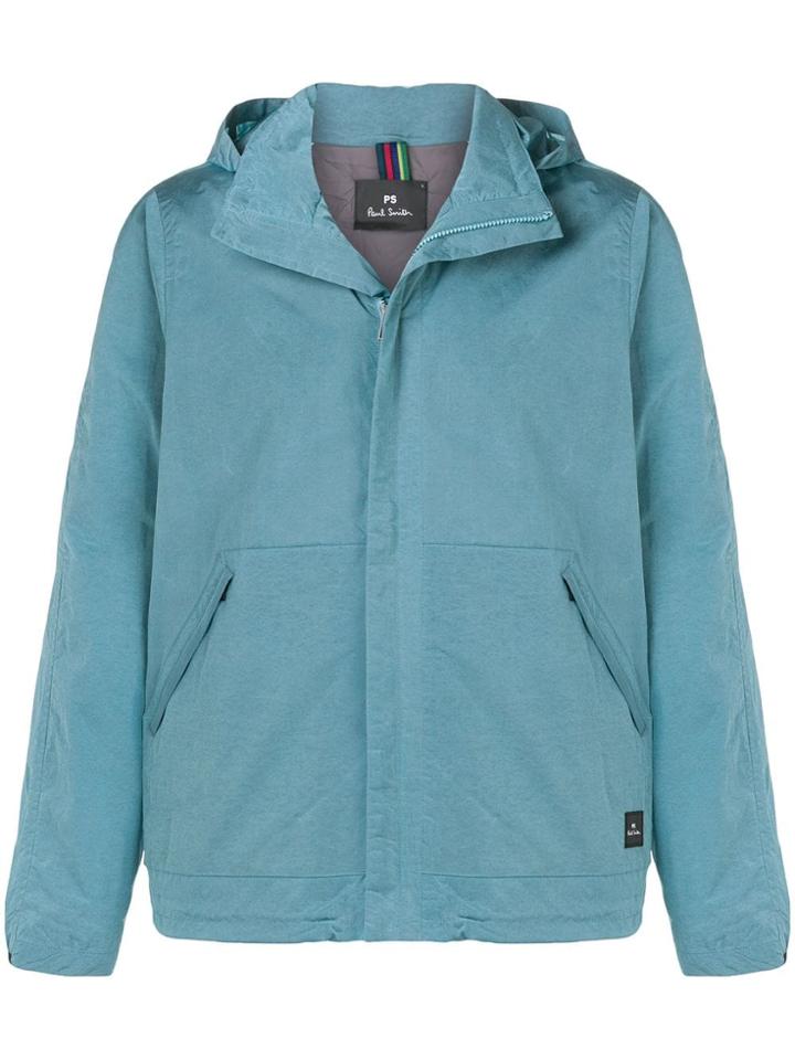 Ps By Paul Smith Concealed Hood Jacket - Blue