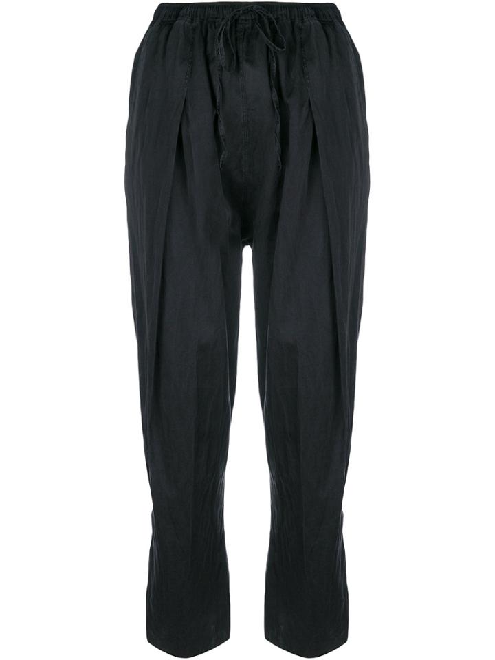 Andrea Ya'aqov Cropped Pleated Trousers - Black