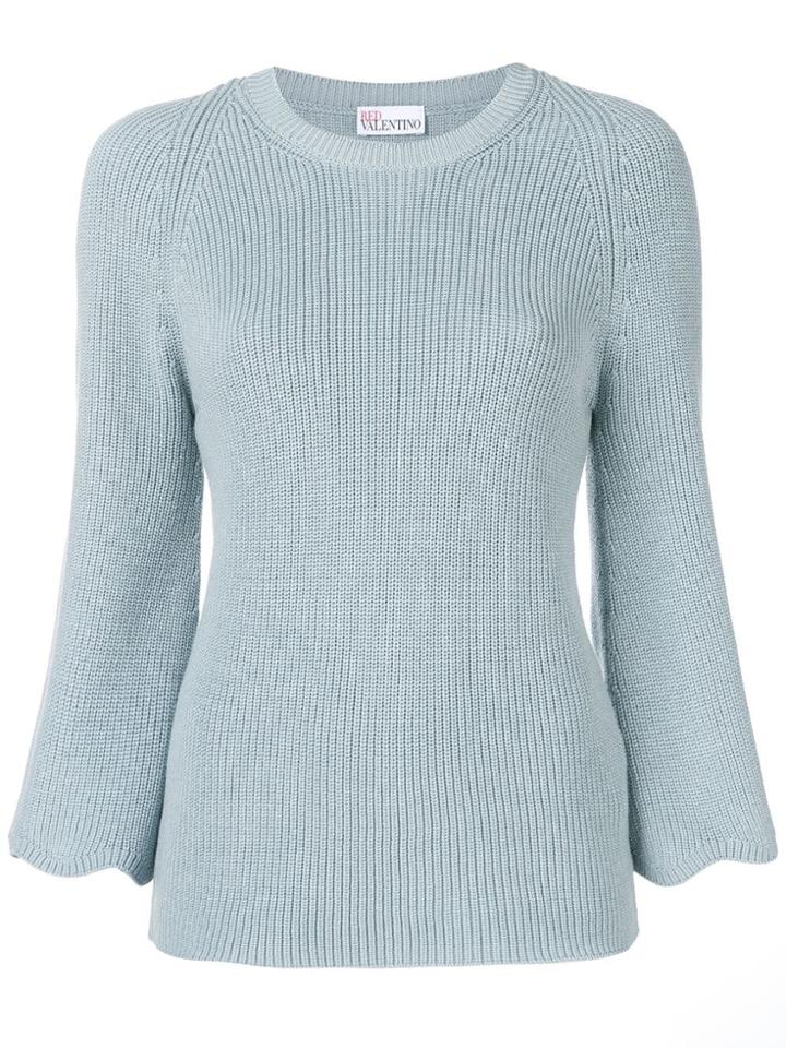 Red Valentino Scalloped Sleeve Jumper - Blue
