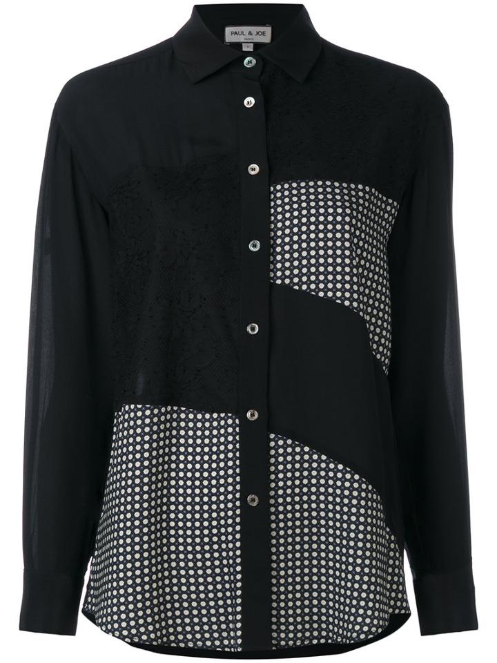 Paul & Joe - Patchwork Shirt - Women - Silk/viscose - 2, Black, Silk/viscose