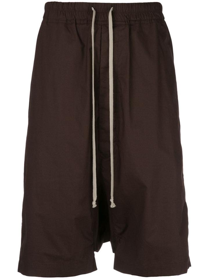 Rick Owens Drkshdw Drop-crotch Track Shorts - Brown