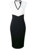 Cavalli Class - Pleated Trim Pencil Dress - Women - Polyester/spandex/elastane/acetate/viscose - 44, Black, Polyester/spandex/elastane/acetate/viscose