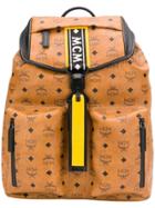 Mcm Logo Backpack - Brown
