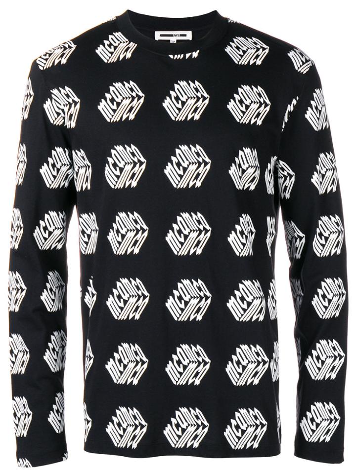Mcq Alexander Mcqueen All-over Logo Print T-shirt - Black