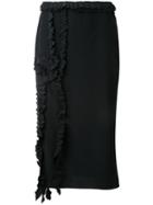 Rochas - Ruffled Detail Skirt - Women - Silk - 38, Black, Silk