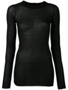 Rick Owens - Long Sleeve T-shirt - Women - Silk/viscose - 42, Black, Silk/viscose