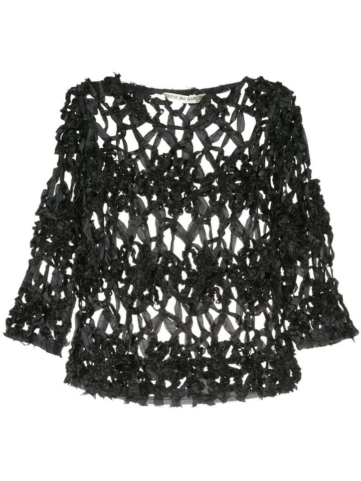 Comme Des Garçons Pre-owned Loose Cut Out Top - Black