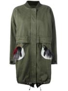 Bazar Deluxe Fur Pockets Parka, Women's, Size: 40, Green, Cotton/spandex/elastane/modacrylic/acetate