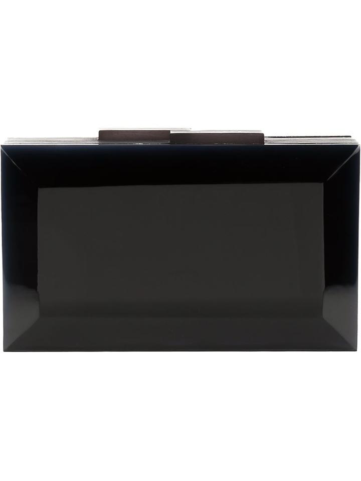 Rauwolf Emerald Gem Clutch, Women's, Black, Silk/plexiglass