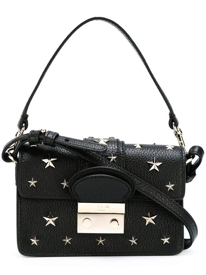 Red Valentino Star Studded Shoulder Bag, Women's, Black, Leather/metal