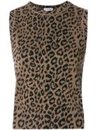 Balenciaga Leopard Print Jacquard Top - Brown
