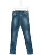 Diesel Kids - Stonewashed Denim Jeans - Kids - Cotton/polyester/spandex/elastane - 6 Yrs, Girl's, Blue
