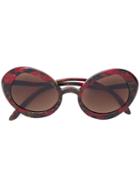 Delirious Eyewear Oversized Oval Frame Sunglasses - Red