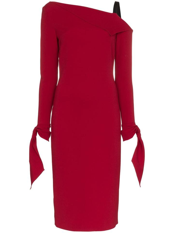 Roland Mouret Cadell Off Shoulder Dress - Red