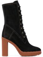 Tod's Midi Lace-up Boots - Black
